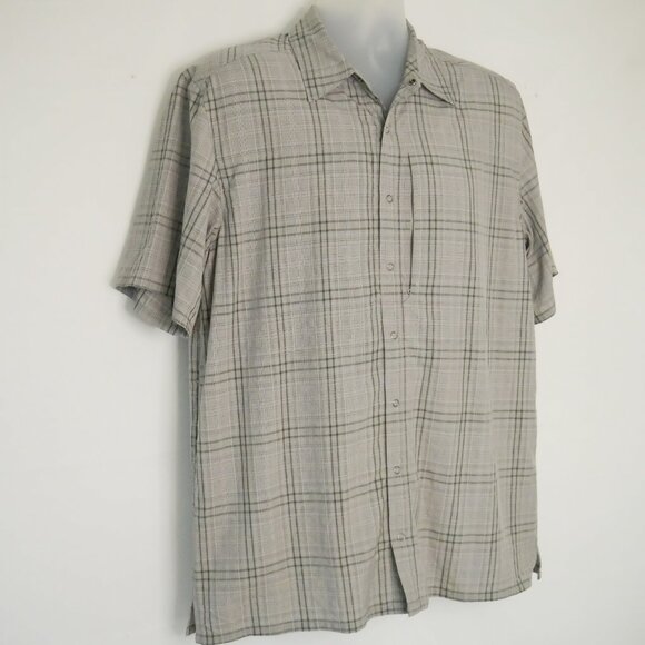 511 Tactical Men Med S/S Snap Button Up Zip Pocket Shirt Concealed Carry Gray - Picture 2 of 6